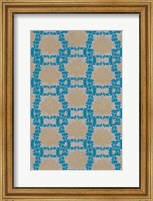 Tan & Blue Floral Pattern I Fine Art Print
