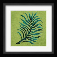 Leaf on Green Burlap Fine Art Print