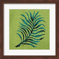 Leaf on Green Burlap Fine Art Print
