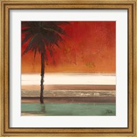 Red Coastal Palms Square II Fine Art Print