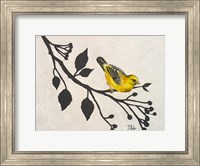 Yellow Bird On the Branch I Fine Art Print