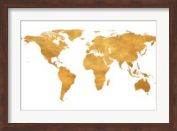 Gold World Map Fine Art Print