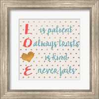 LOVE with Gold Hearts Fine Art Print