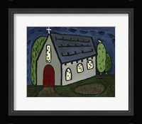 Church with Red Door Fine Art Print