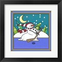 Coalman The Snowman Hockey 1 Framed Print
