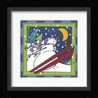 Coalman The Snowman Skiing 1 Fine Art Print