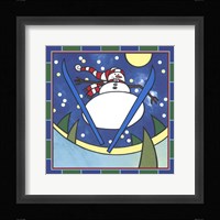 Coalman The Snowman Skiing 2 Fine Art Print