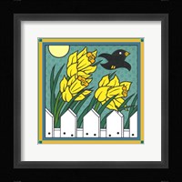 Daffodils 3 With Kernal The Crow Fine Art Print