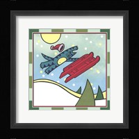 Max Cat Sledding 1 Fine Art Print