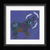 Elephant II (Feeling Groovy) with Cattle Egrets Fine Art Print