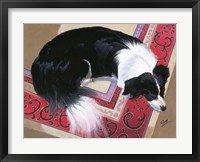 Dog on a Rug Framed Print