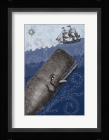 Whale and Ship 3F Framed Print