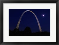 St. Louis Arch With Starburst Moon Framed Print