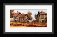 Tre Case e Fiori Amaranto Fine Art Print