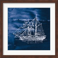Sailing Ships V Indigo Fine Art Print