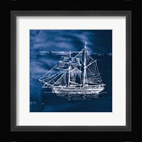 Sailing Ships V Indigo Framed Print