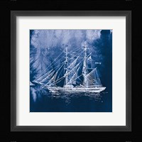 Sailing Ships IV Indigo Framed Print