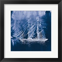 Sailing Ships IV Indigo Framed Print