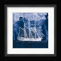 Sailing Ships II Indigo Framed Print