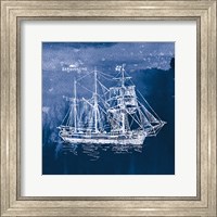Sailing Ships III Indigo Fine Art Print