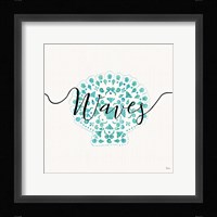 Sea Charms III Teal Framed Print