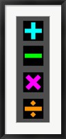Math Symbols Wall Scroll - Colorful Symbols Framed Print