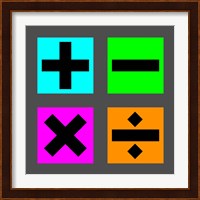 Math Symbols Square - Colorful Boxes Fine Art Print