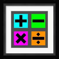 Math Symbols Square - Colorful Boxes Fine Art Print
