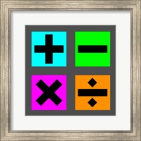 Math Symbols Square - Colorful Boxes Fine Art Print