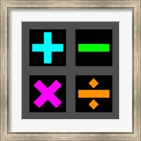 Math Symbols Square - Colorful Symbols Fine Art Print