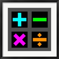 Math Symbols Square - Colorful Symbols Fine Art Print