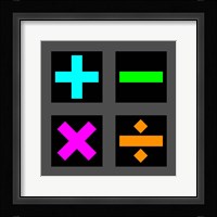 Math Symbols Square - Colorful Symbols Fine Art Print