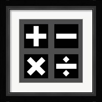 Math Symbols Square - Black Fine Art Print