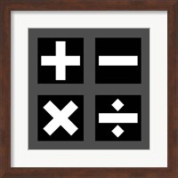 Math Symbols Square - Black Fine Art Print