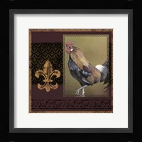 Rooster Ware Burgundy I Framed Print