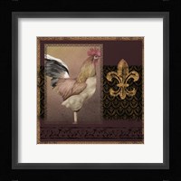 Rooster Ware Burgundy II Framed Print