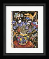 Cornflowers And Bird Screen Fine Art Print