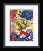 Redvase Of Yellow Tulips Fine Art Print