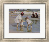 Children Playing At The Seashore Fine Art Print