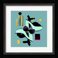 Fashion Acessories Square Layout Blue Fine Art Print