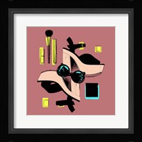 Fashion Acessories Square Layout Red Fine Art Print