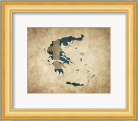 Map with Flag Overlay Greece Fine Art Print