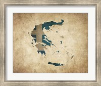 Map with Flag Overlay Greece Fine Art Print