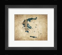 Map with Flag Overlay Greece Fine Art Print