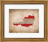 Map with Flag Overlay Austria Fine Art Print