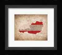 Map with Flag Overlay Austria Framed Print