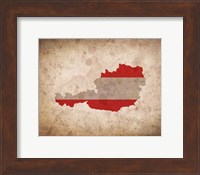 Map with Flag Overlay Austria Fine Art Print