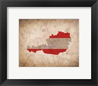 Map with Flag Overlay Austria Fine Art Print