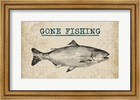 Gone Fishing Salmon Black and White Fine Art Print