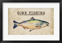 Gone Fishing Salmon Color Framed Print